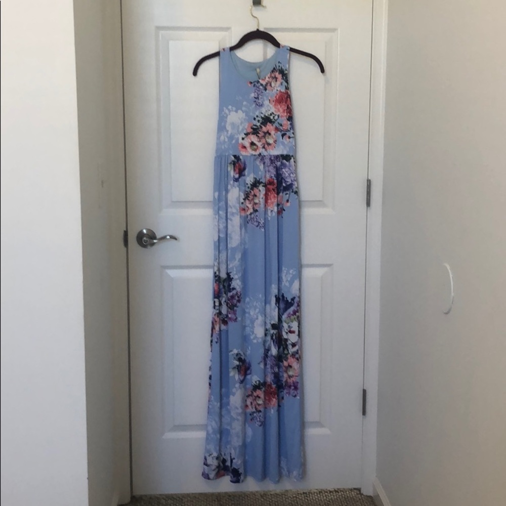 Blue Floral Maxi Dress